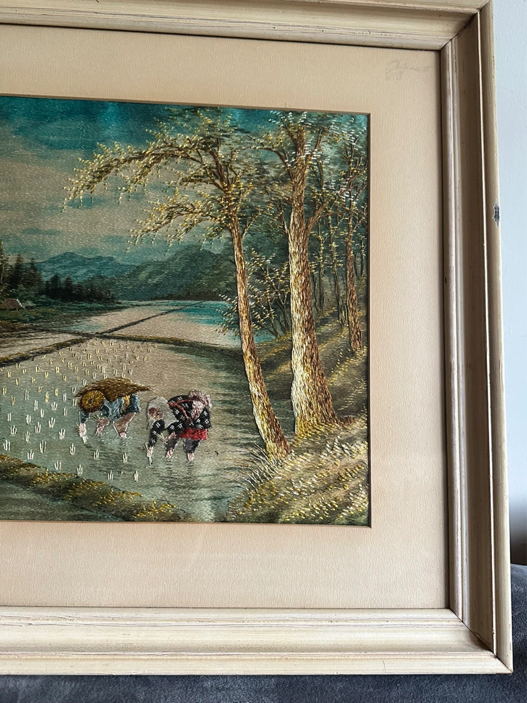 japanese silk embroidery framed - photo 4