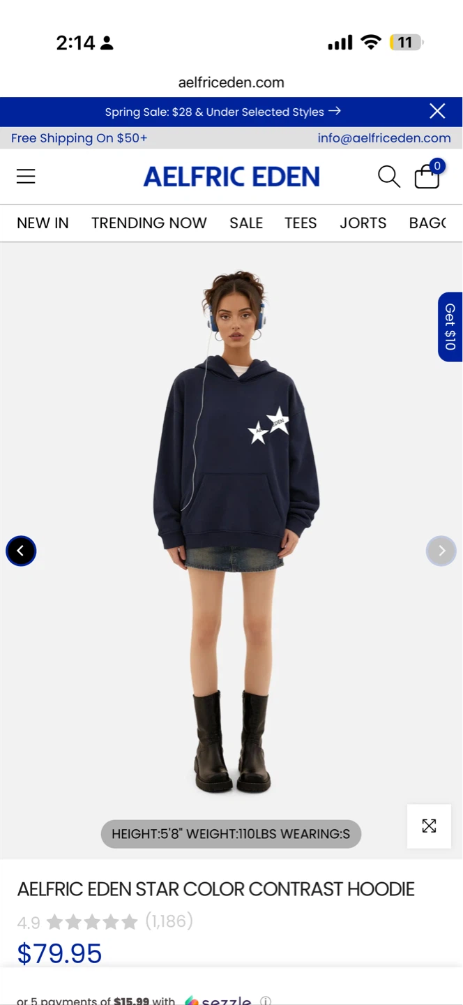 Aelfric Eden Star Color Contrast Hoodie - photo 3
