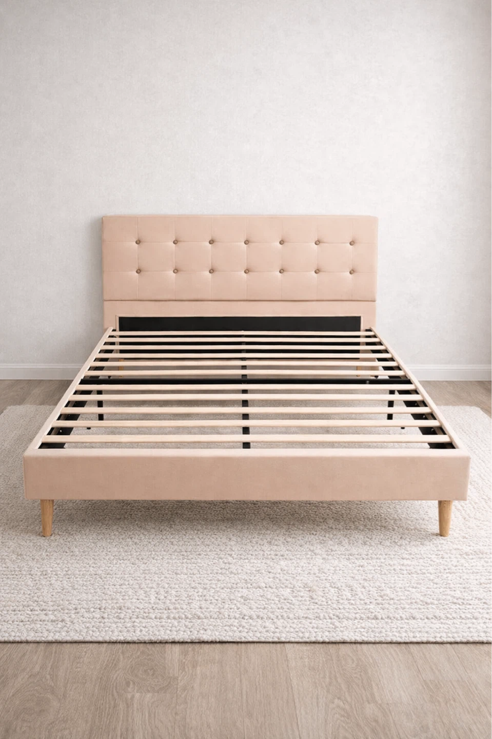 Beige Upholstered Bed Frame FULL  size