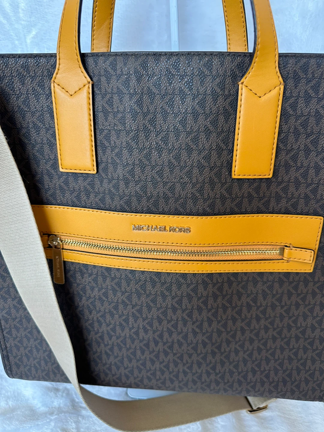 Michael Kors Tote Bag Brown Monogram with Tan Accents - photo 2