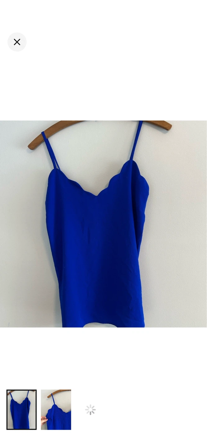 Monteau Royal Blue Scallop Trim Cami - Size Medium