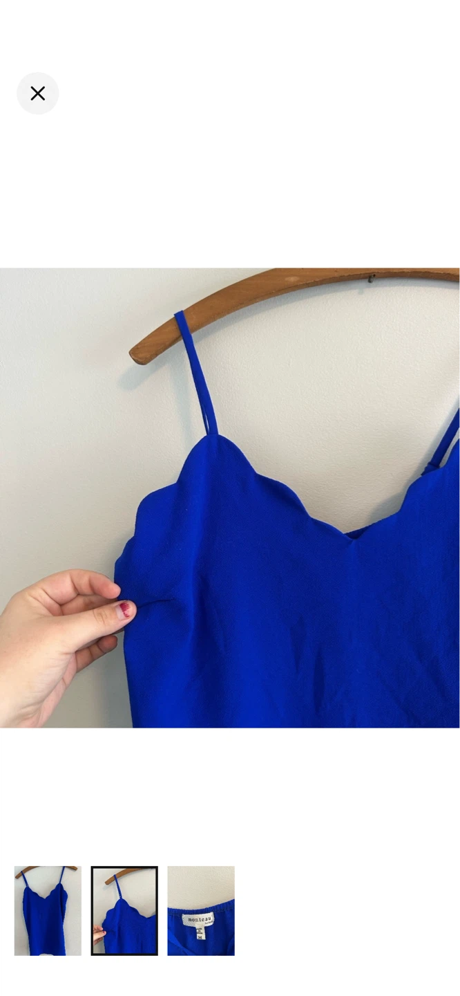 Monteau Royal Blue Scallop Trim Cami - Size Medium - photo 2