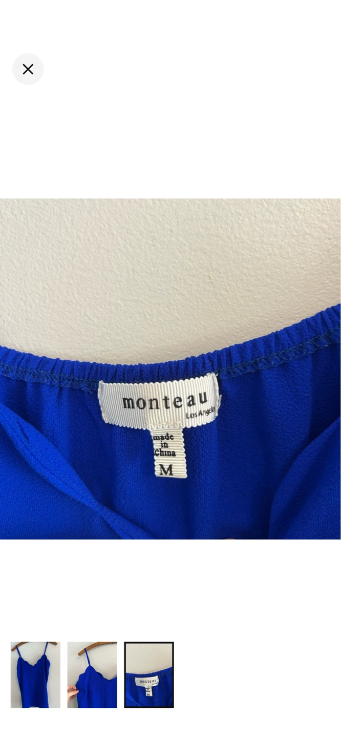 Monteau Royal Blue Scallop Trim Cami - Size Medium - photo 3