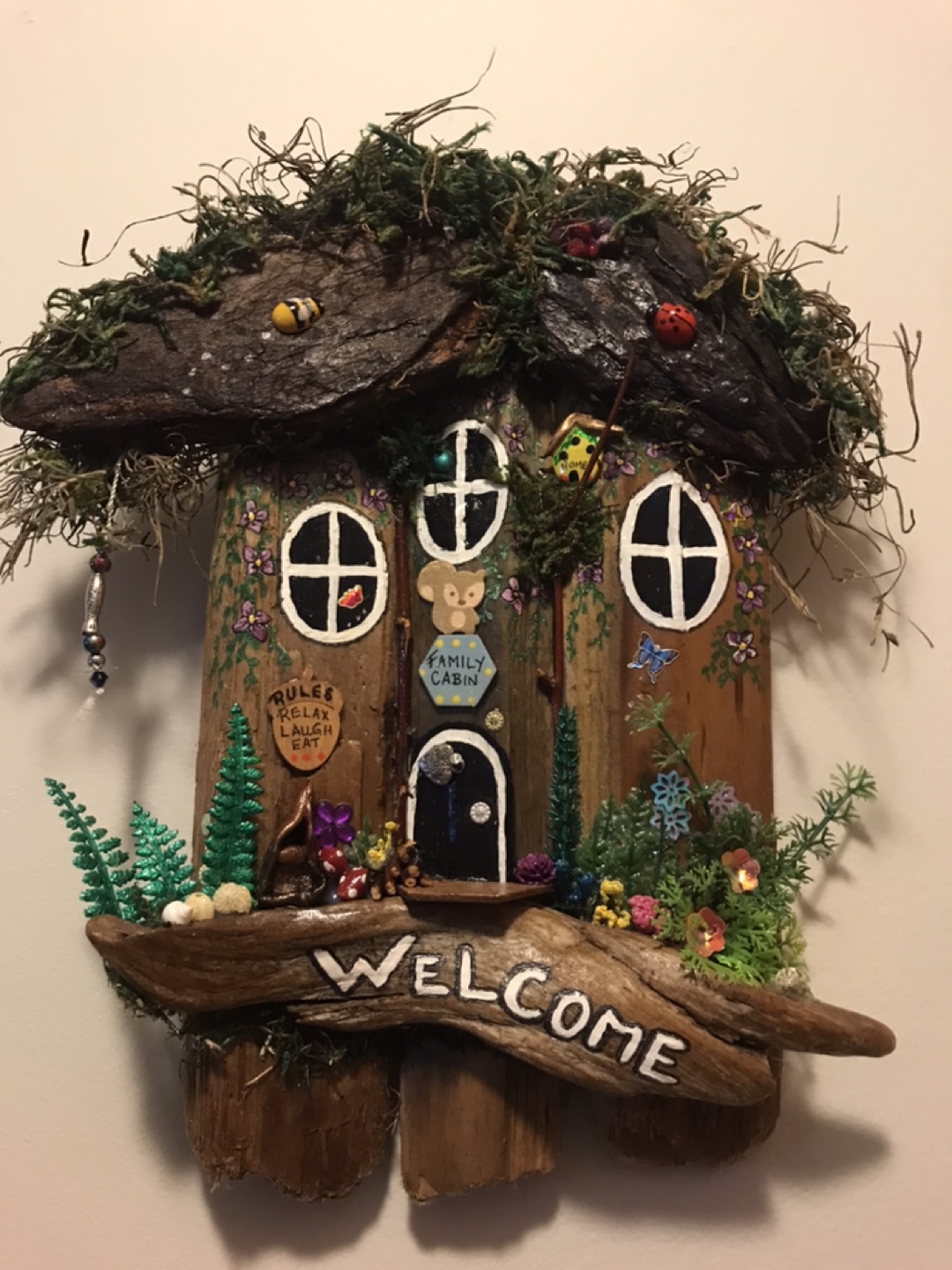Handmade "Family Cabin"  Wall Decor