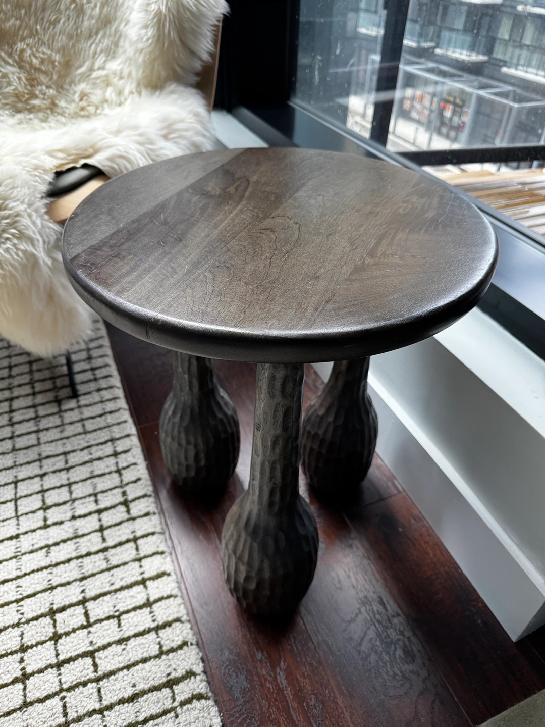 Modern Wood Carved Accent Table - photo 3