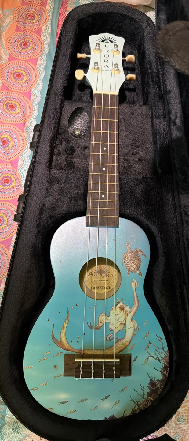 NEW: Aurora by Luna Ukulele - Mermaid & Sea Turtle Design