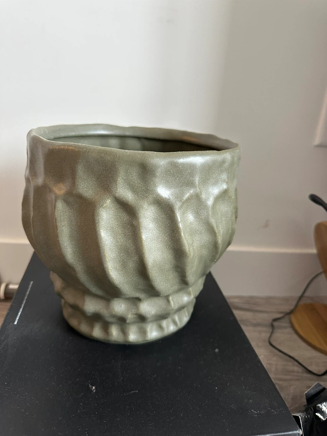 Textured Grey Ceramic Planter Pot