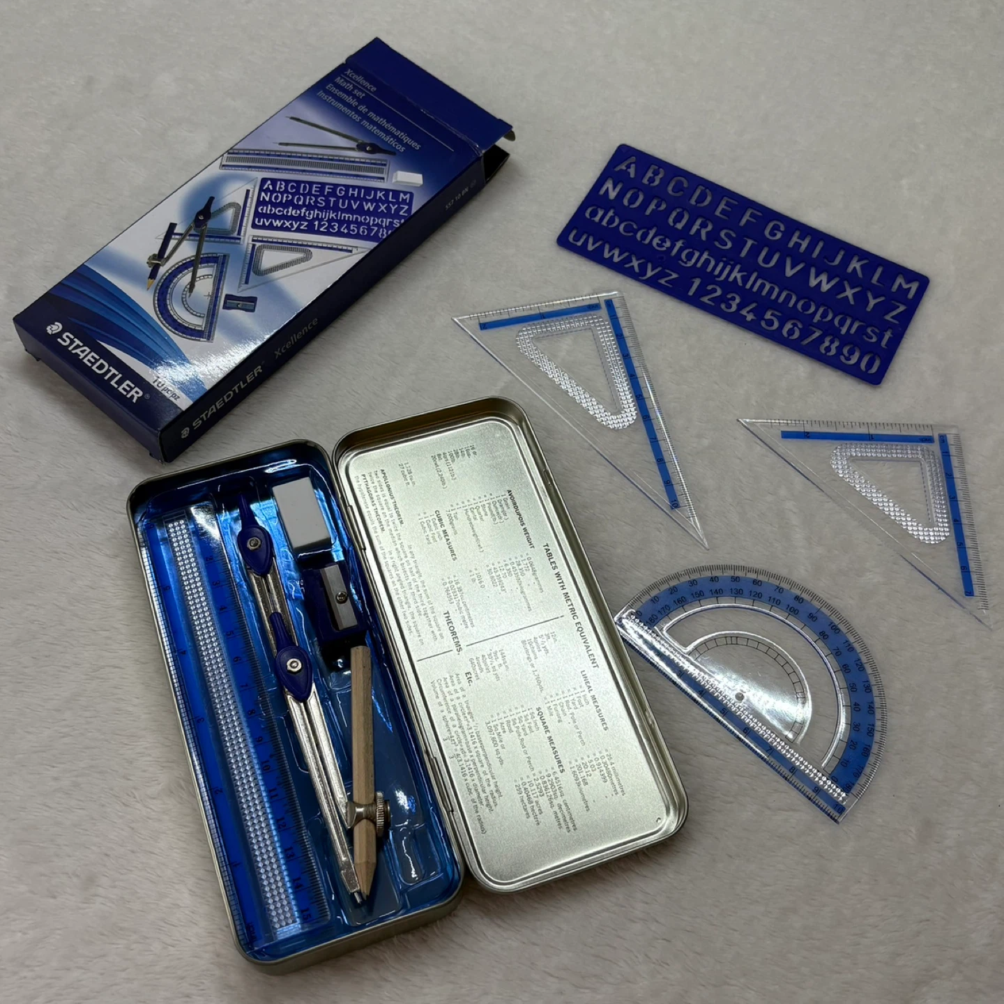 Staedtler 10 Piece Math Set Geometry Drafting School Supplies - photo 3