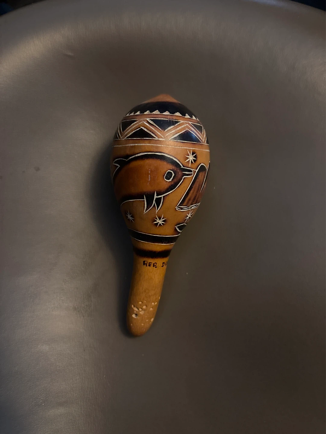 Gourd Maraca with Hand-Painted Design - photo 5