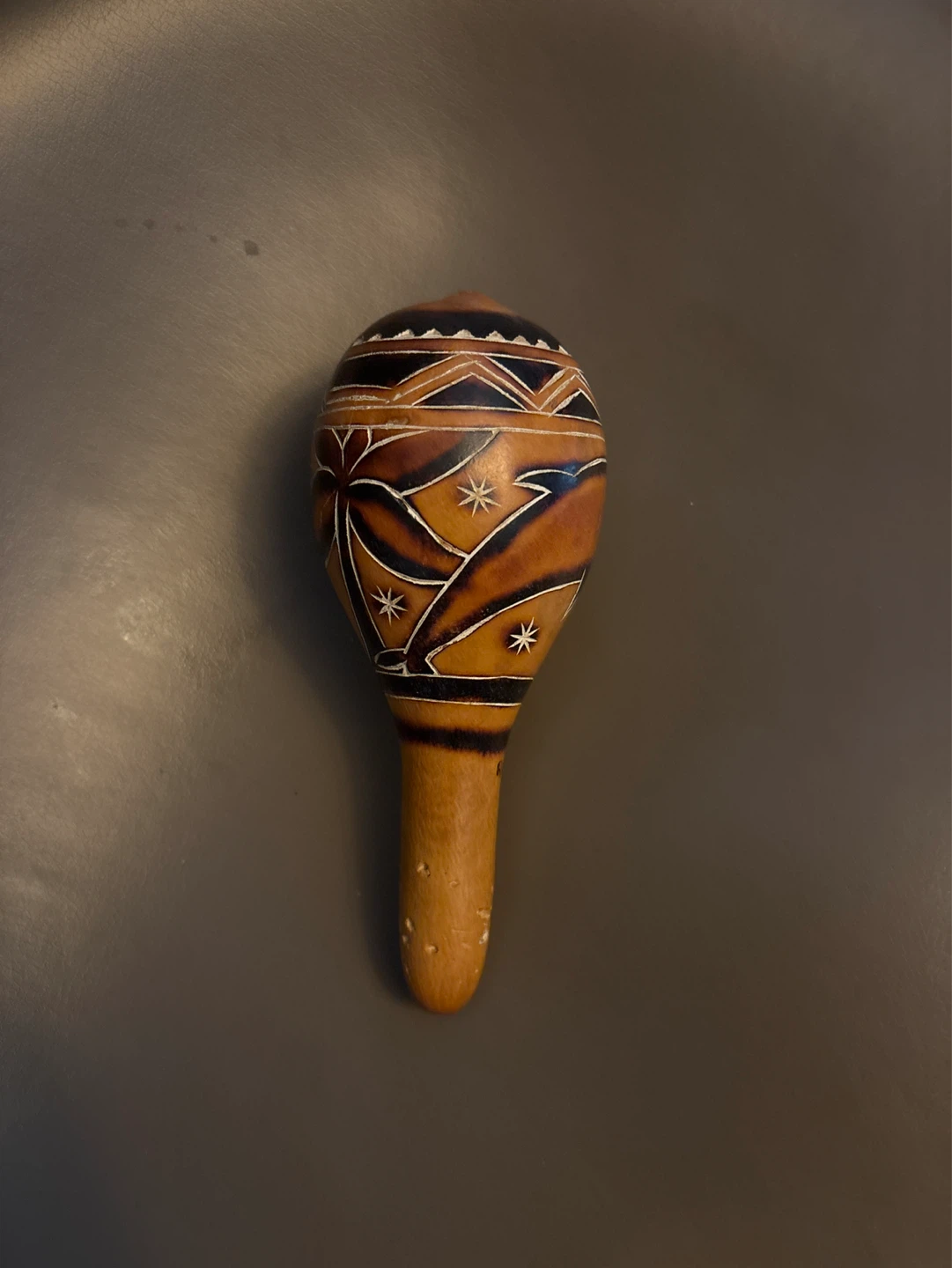 Gourd Maraca with Hand-Painted Design - photo 2