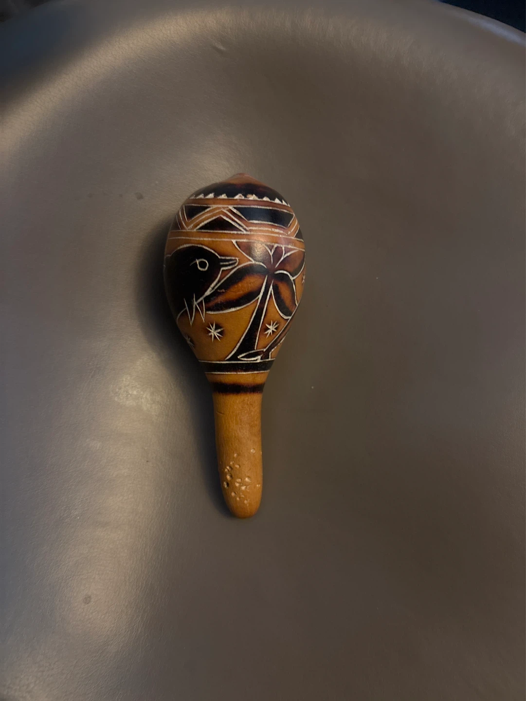 Gourd Maraca with Hand-Painted Design - photo 4