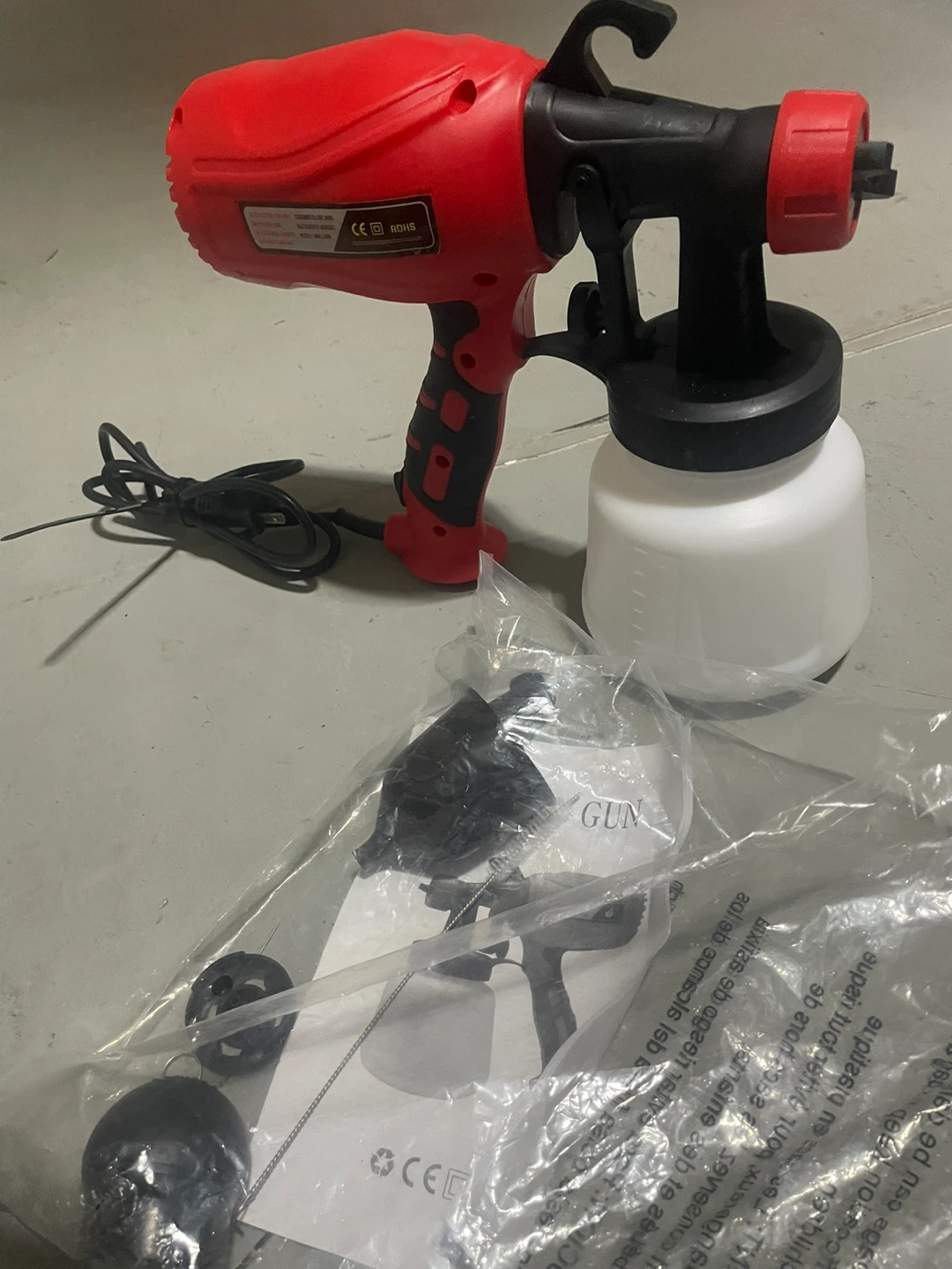 Red Electric Paint Sprayer Gun with Detachable Container - photo 3