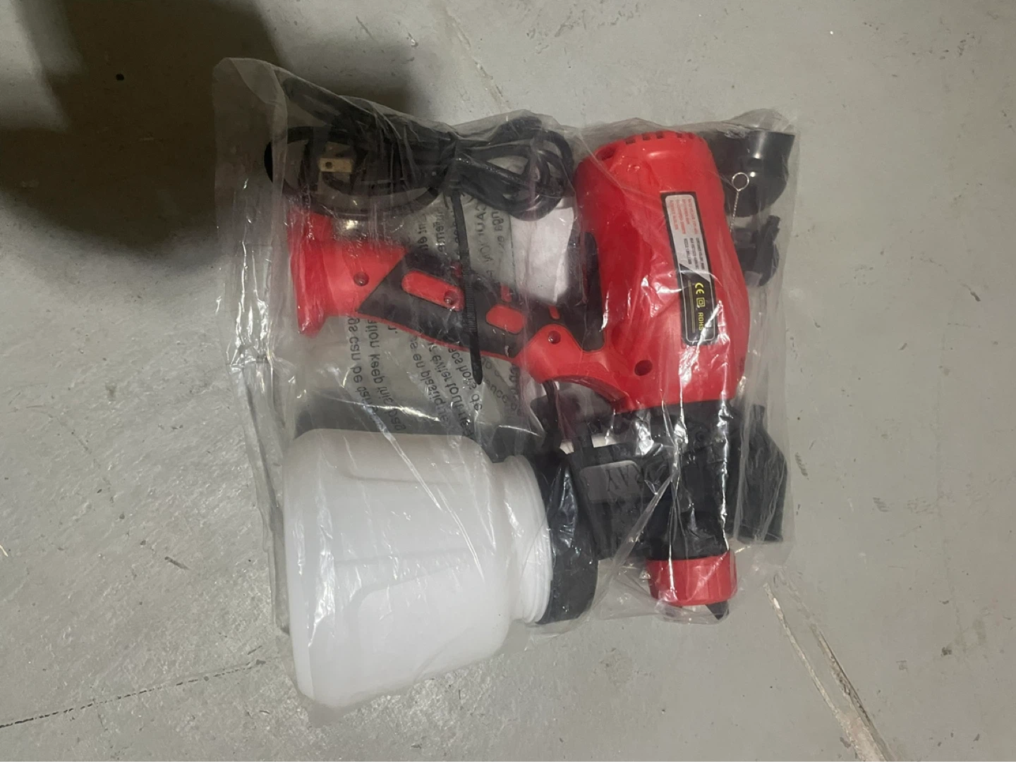 Red Electric Paint Sprayer Gun with Detachable Container