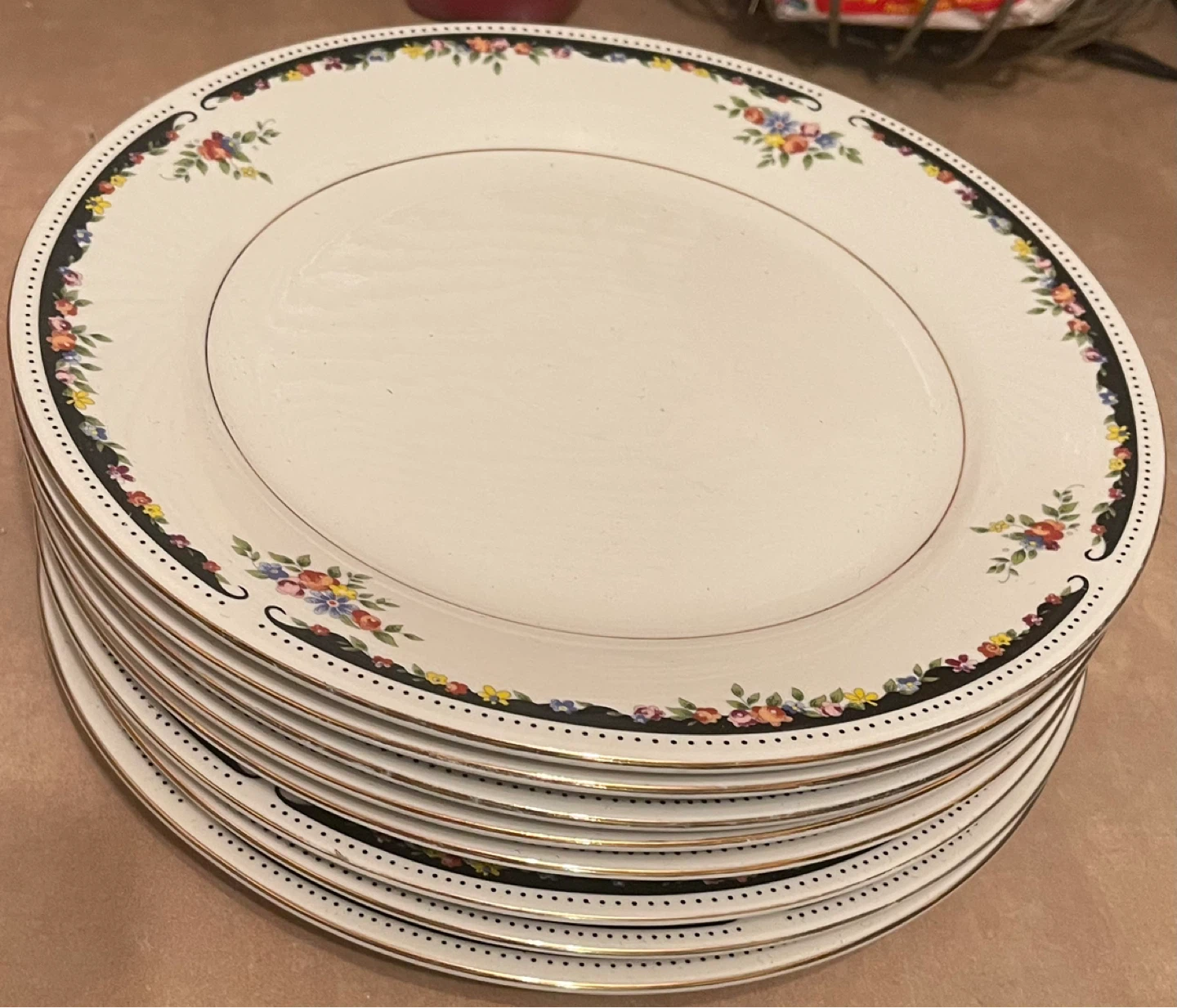 🌱 Vintage Floral Dinner Plates - Set of 6