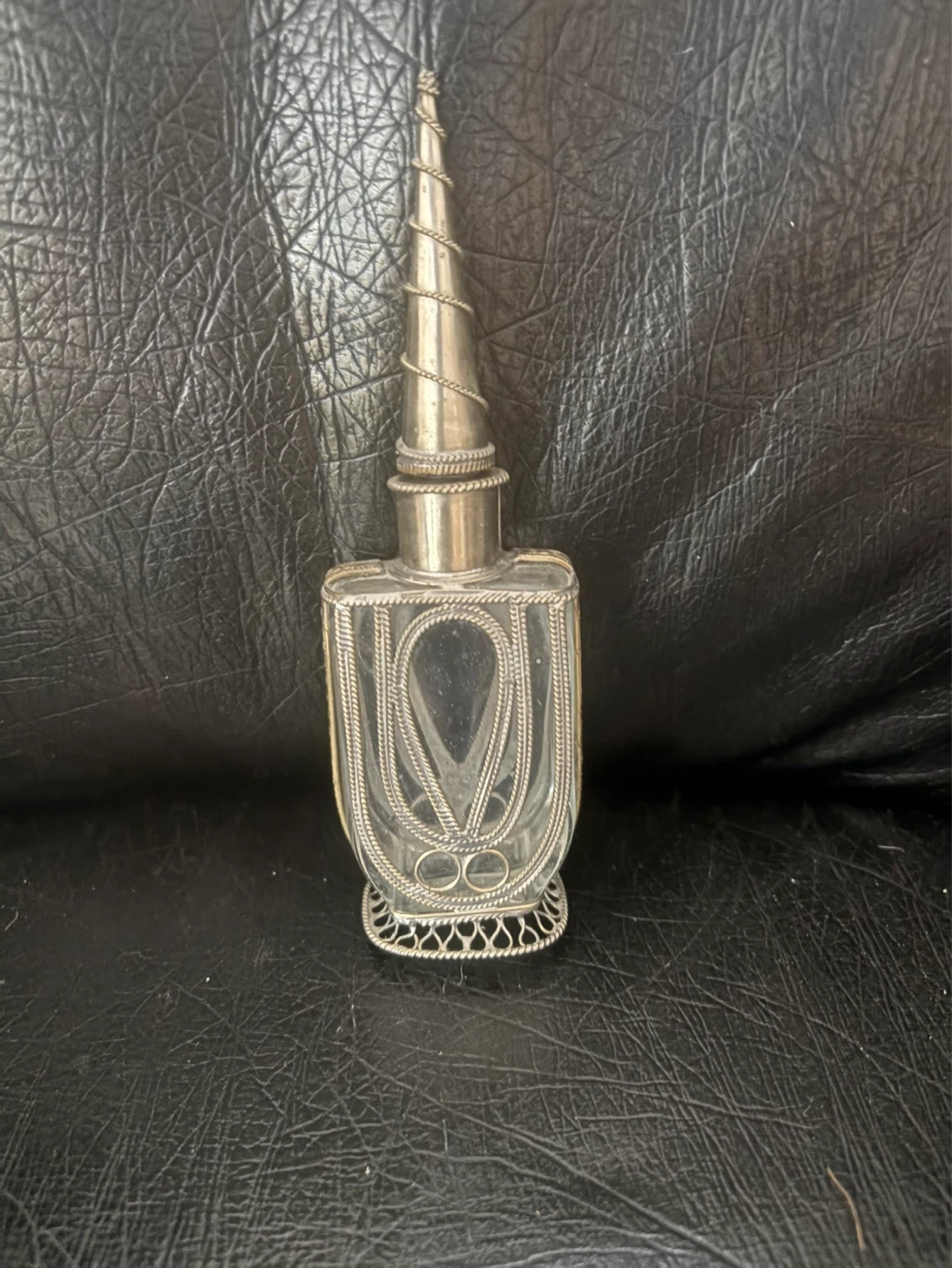 Vintage Moroccan ornate perfume bottle 🌱