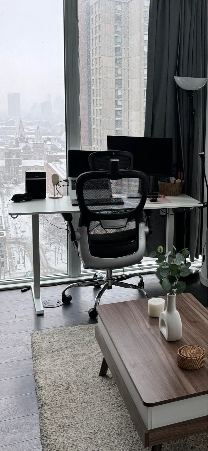 FEZIBO Standing Desk 55 x 24 Inch - Moon White