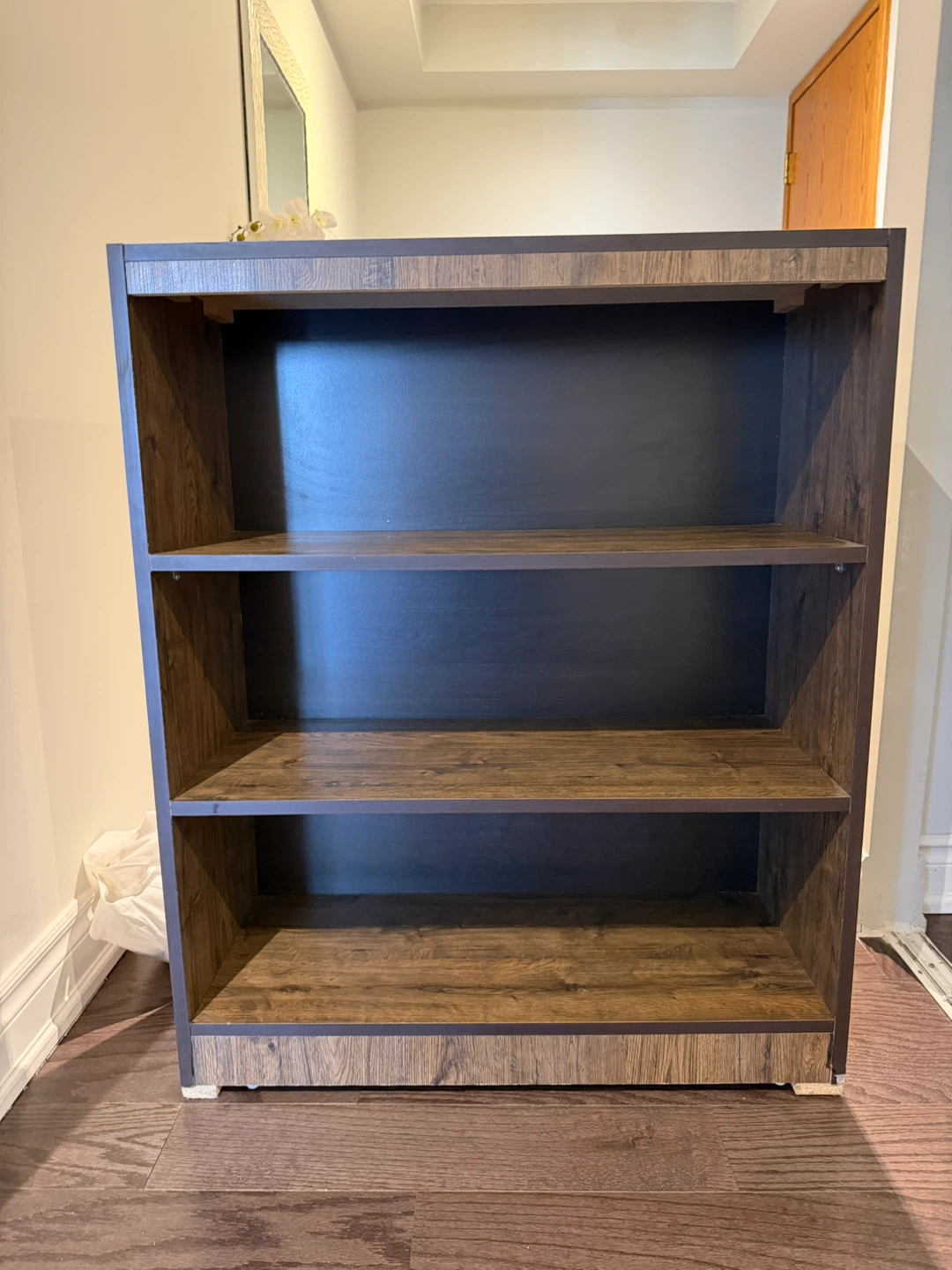 Dark Wood 3-Shelf Bookcase