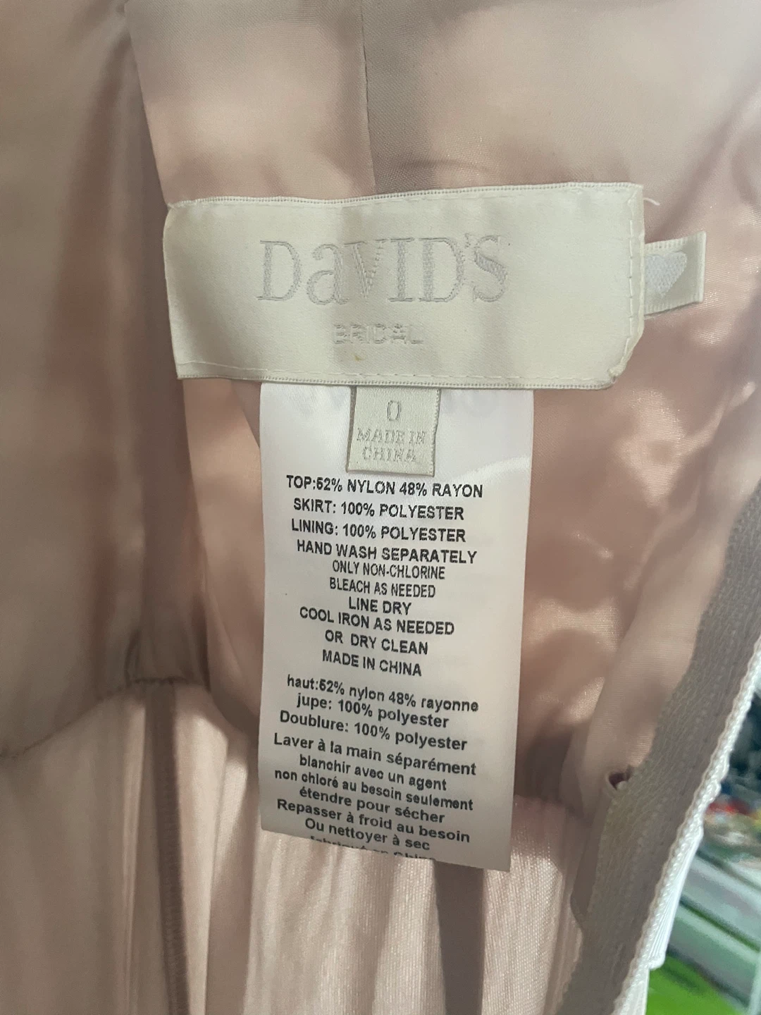 David's Bridal Lace & Chiffon Dress - Blush - photo 4