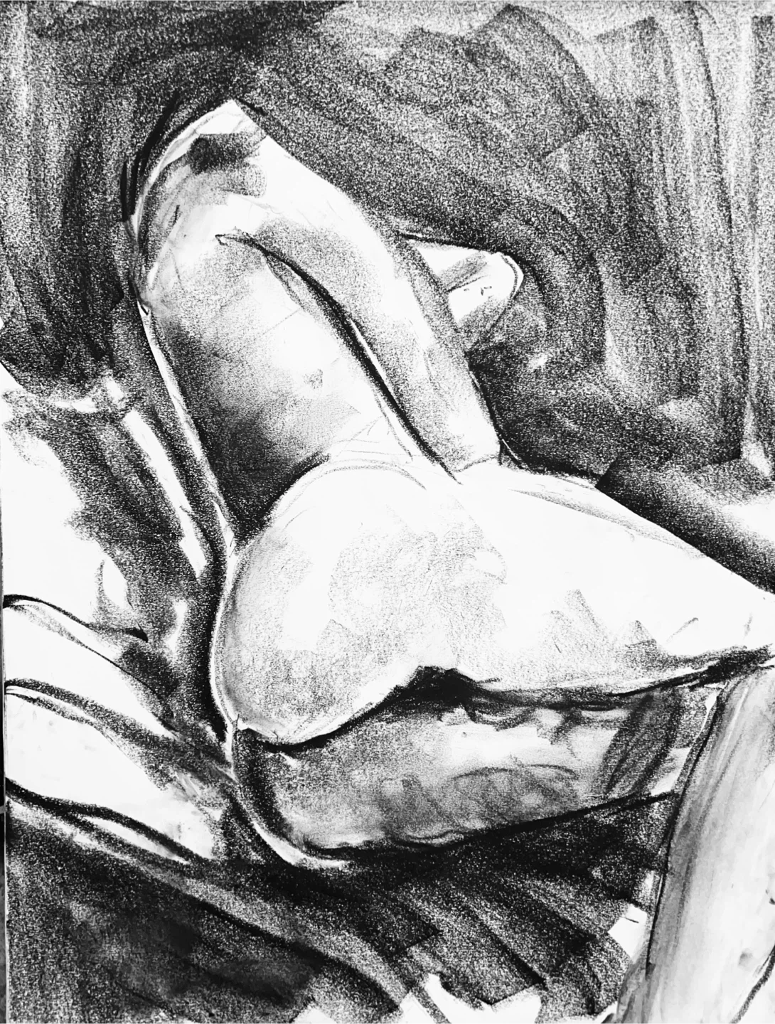 Figure Study - Original Charcoal Drawing - 18x24 🌱 - photo 2