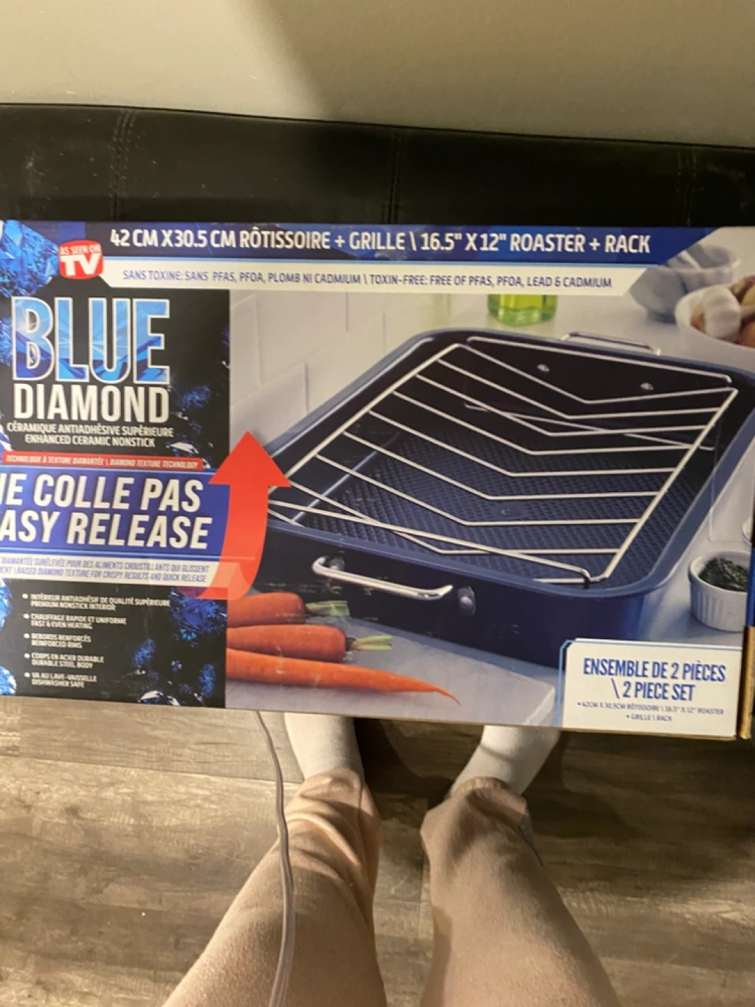 Blue Diamond 16.5" x 12" Roaster Pan with Rack - photo 2
