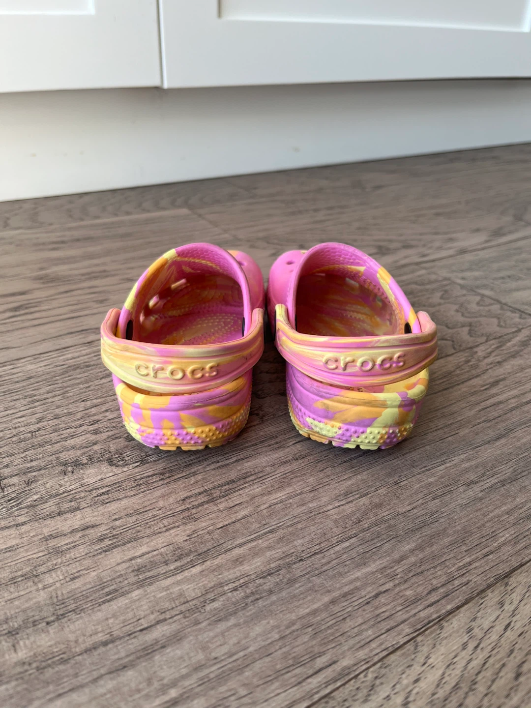 Pink & Yellow Tie-Dye Crocs - Size 9 toddler - photo 4