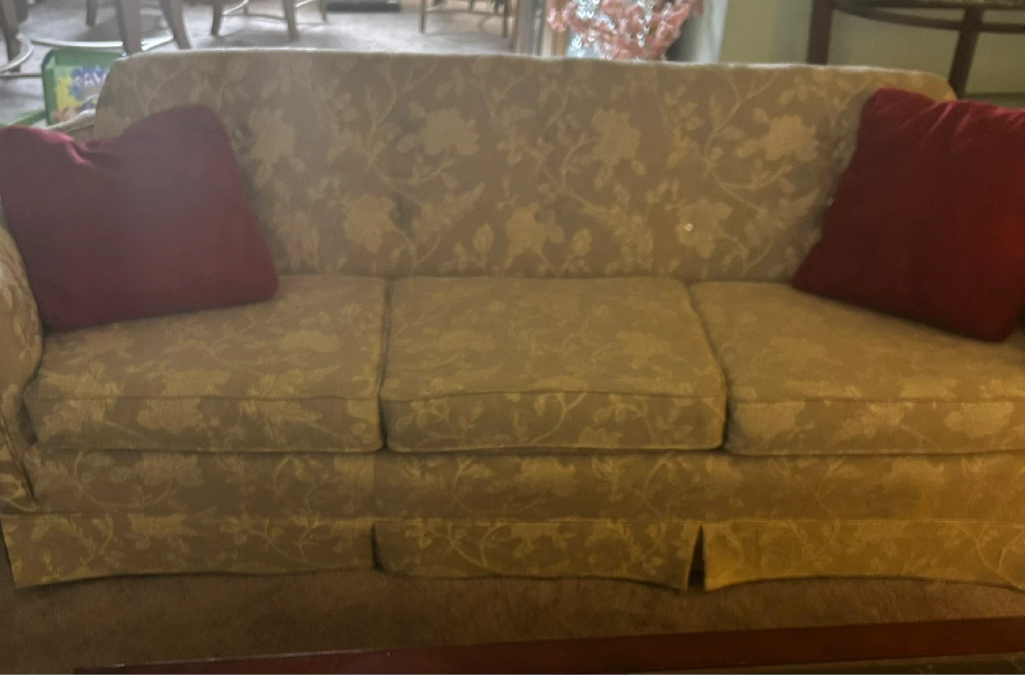 Floral Print Sofa with Accent Pillows - photo 2