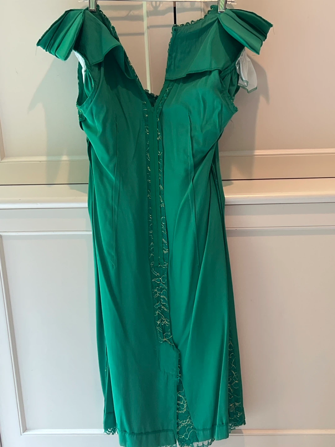 Green Lace Dress with Gold Accents - photo 4