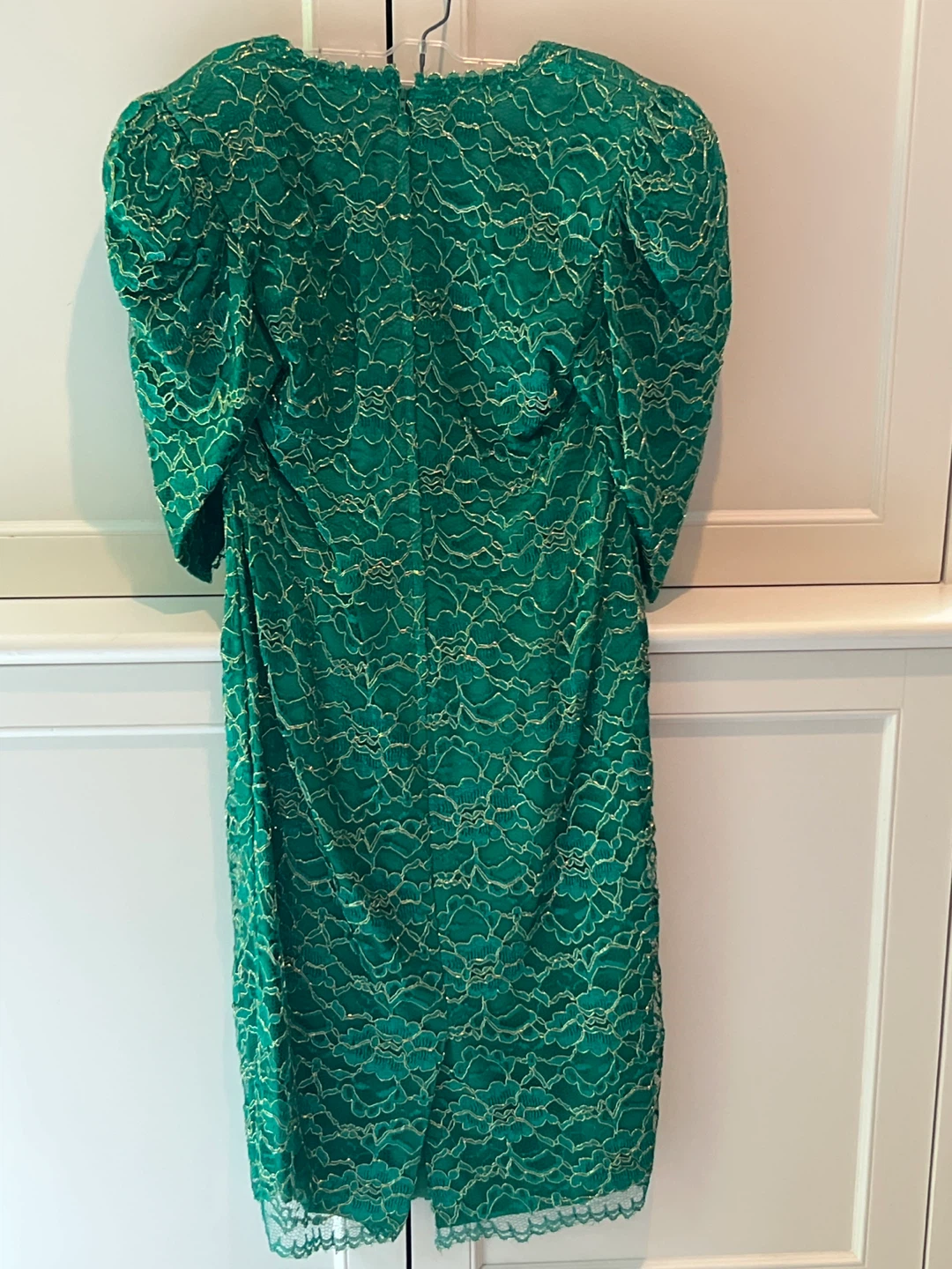 Green Lace Dress with Gold Accents - photo 2