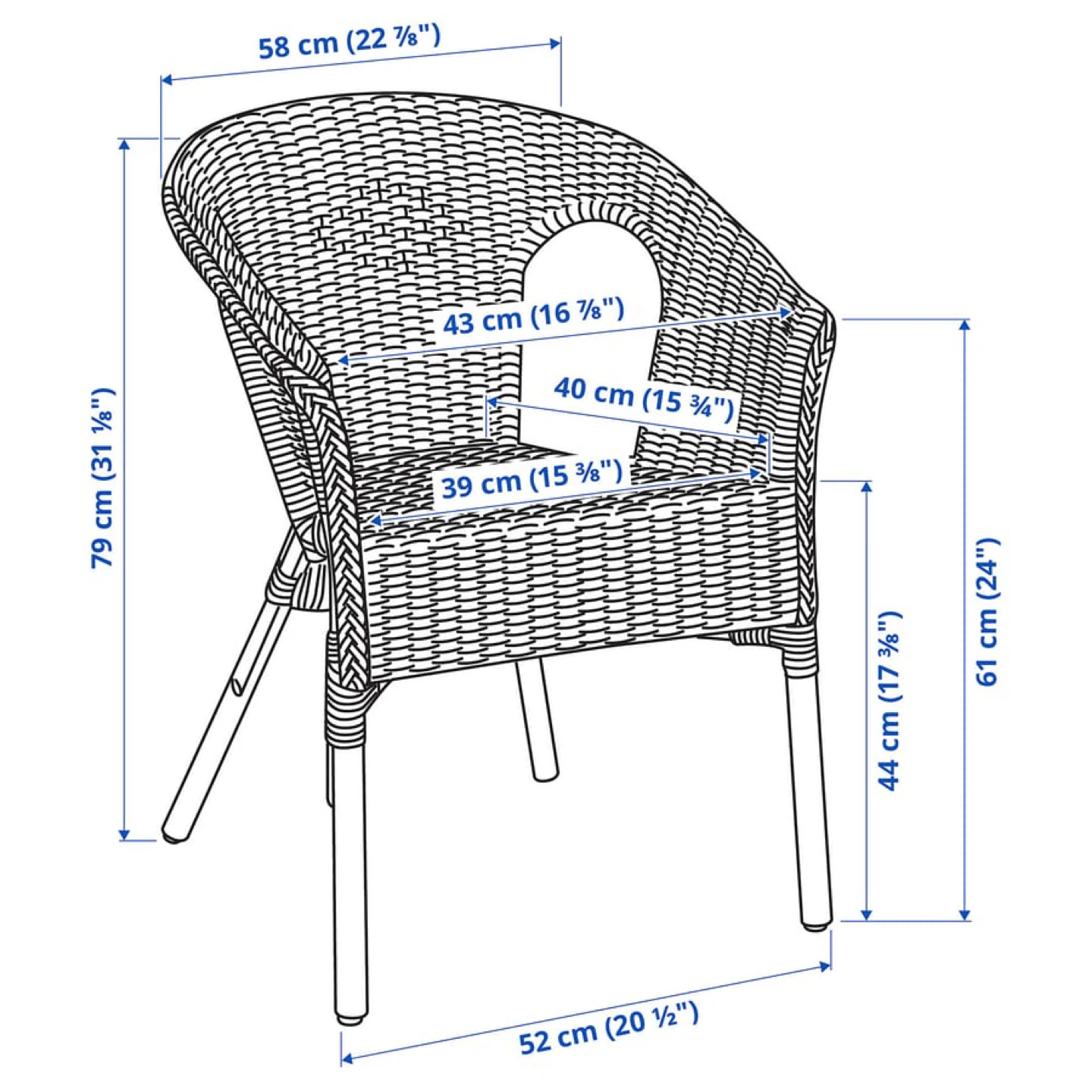 2 IKEA AGEN rattan armchair with cushions - photo 3