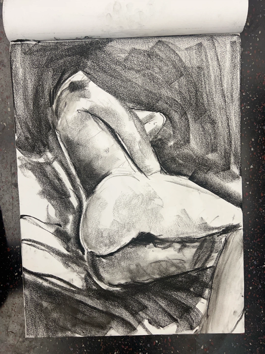 Figure Study - Original Charcoal Drawing - 18x24 🌱 - photo 3