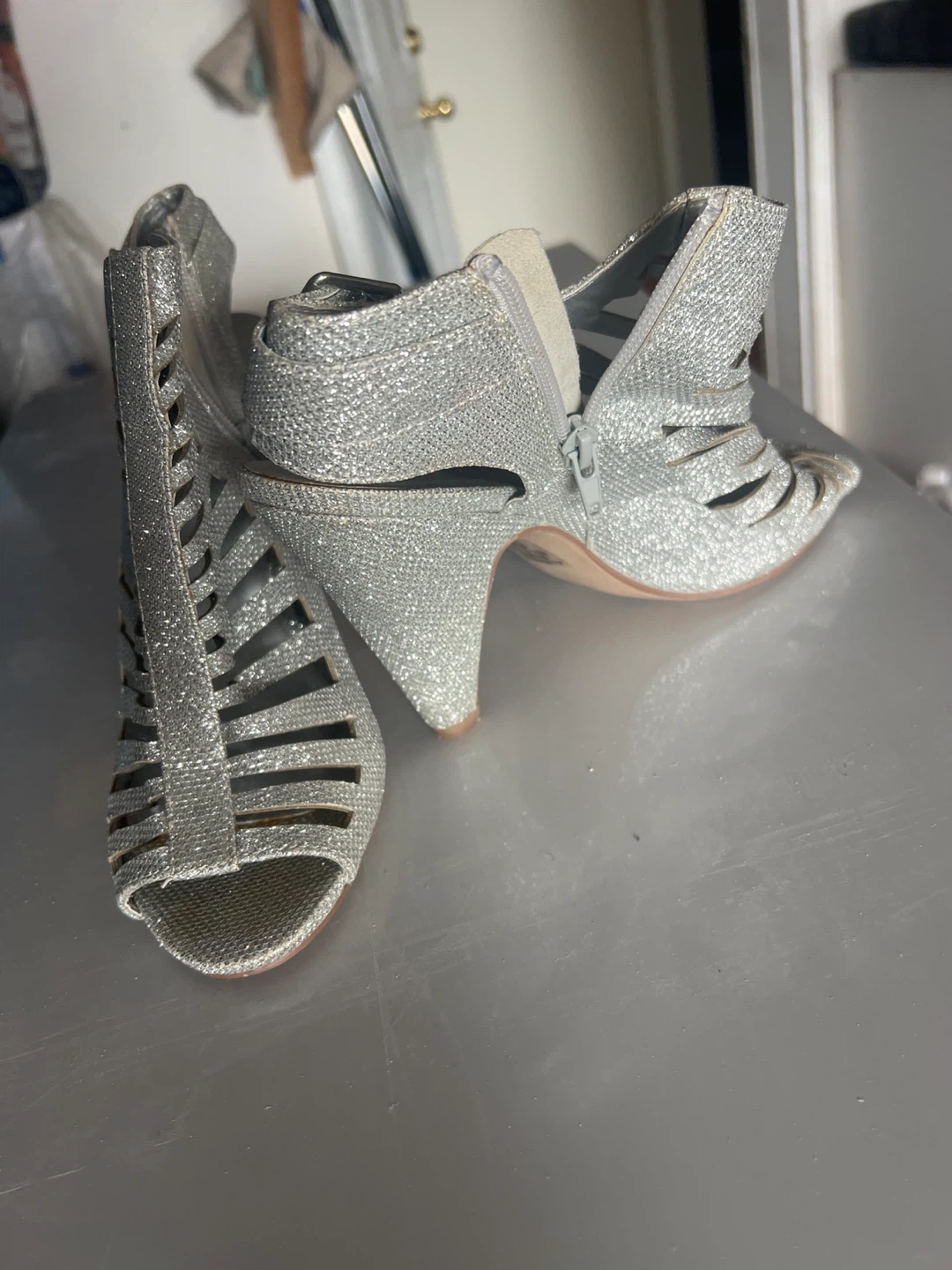 Silver Glitter Wedge Heels - photo 2