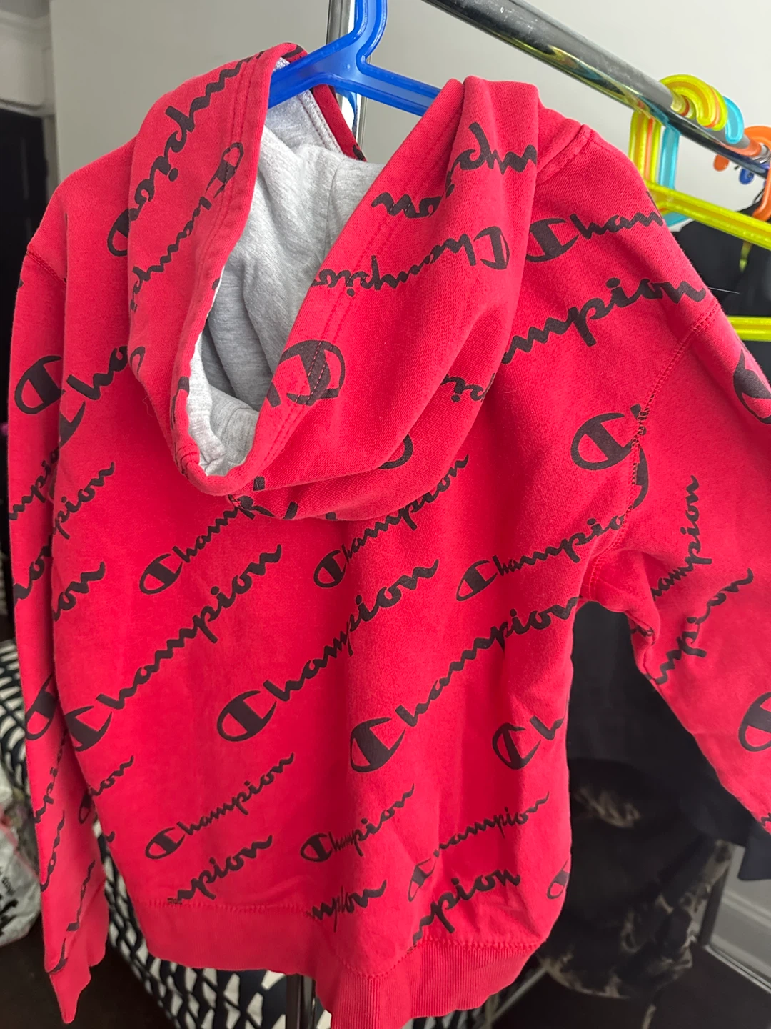 Boys Champion Red Logo Hoodie Size L - photo 2