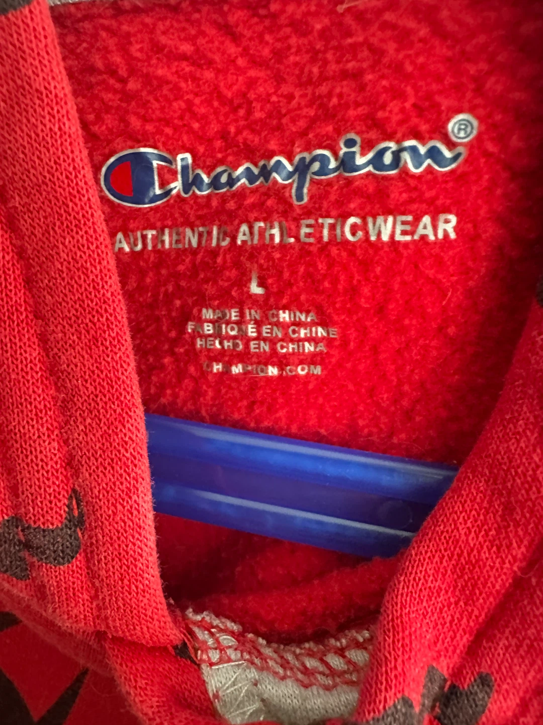 Boys Champion Red Logo Hoodie Size L - photo 3