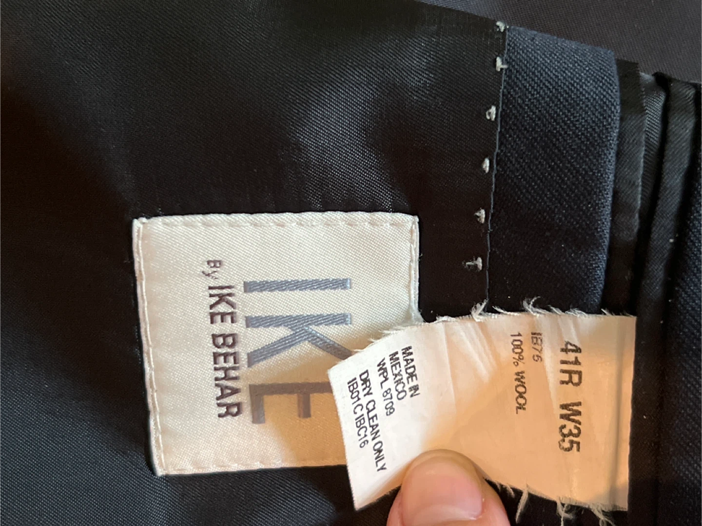 Ike Behar Black 100% Wool Blazer 41R W35 - photo 5