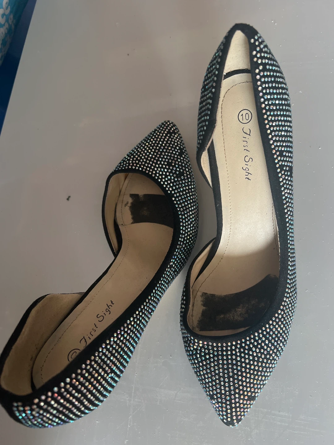 First Sight Women's Rhinestone Heels Size 10