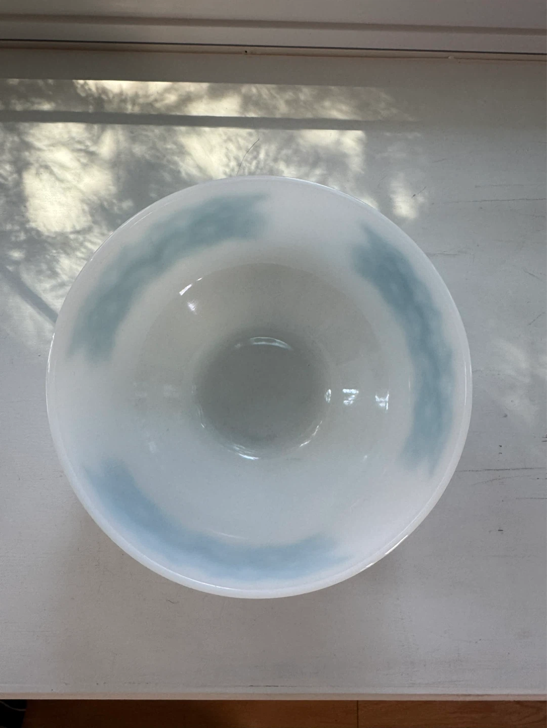 Vintage Turquoise Tulip Federal Glass Milk Glass Mixing Bowl - photo 3