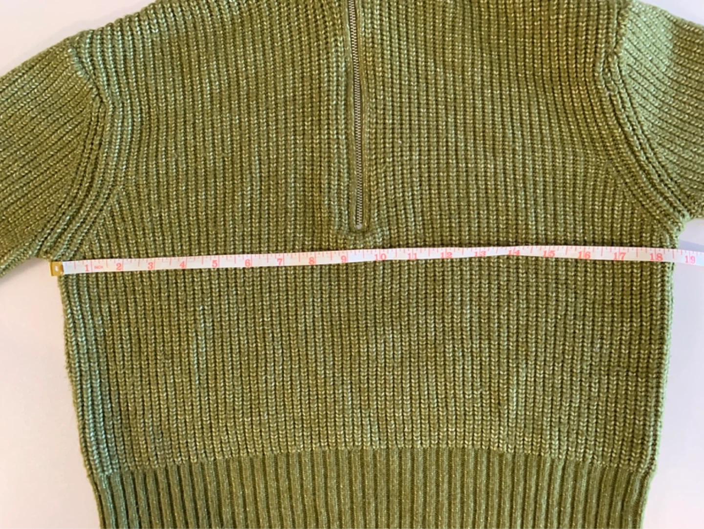 Green Ribbed Half-Zip Sweater - Size S 🌱 - photo 4