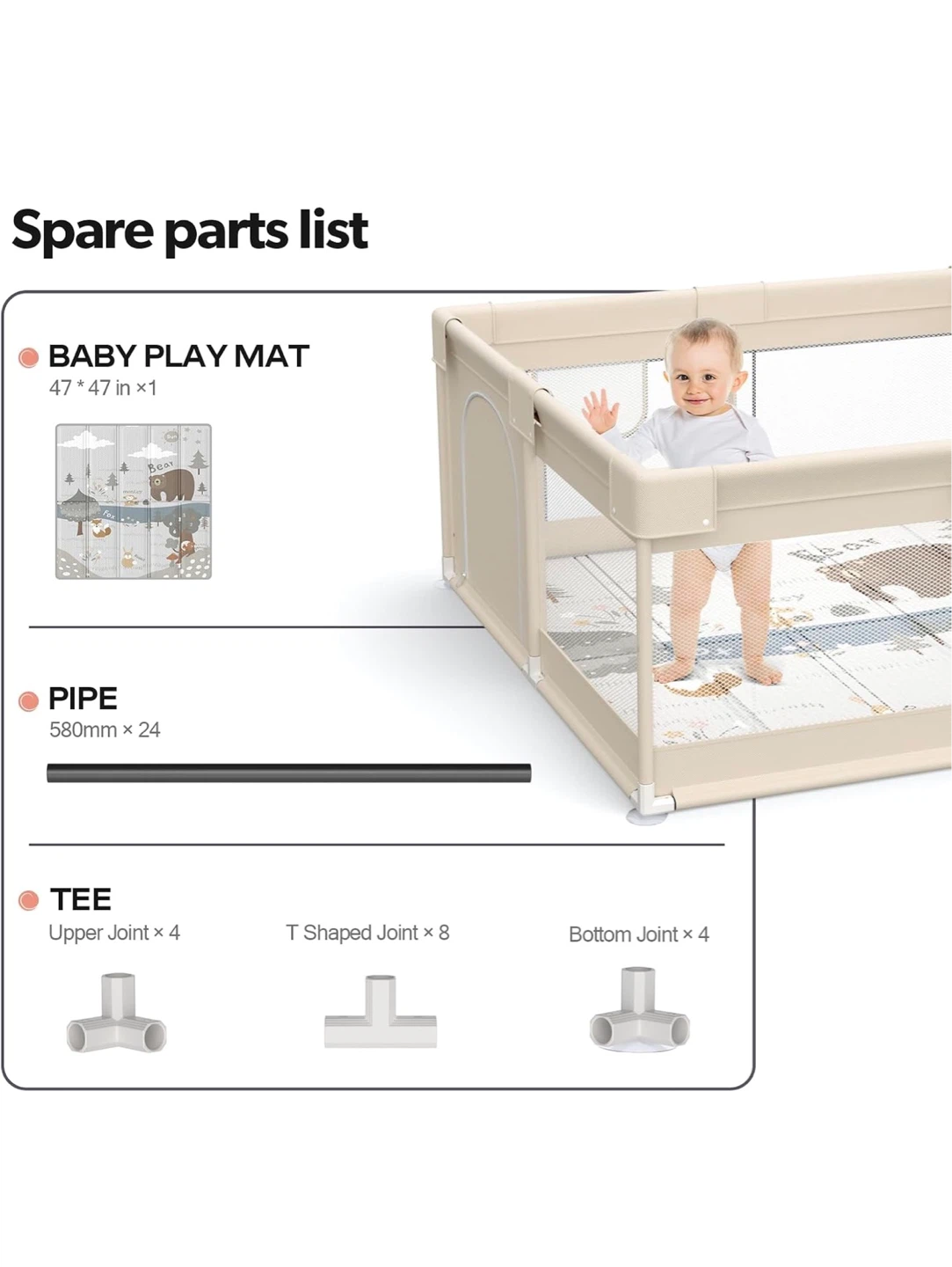 Baby Playpen and Play Mat Set BP12 - photo 4