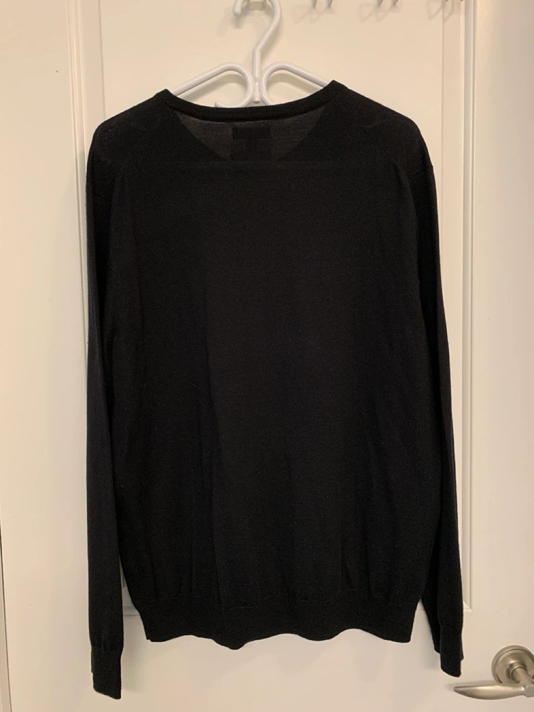 SEARS Men's V-Neck Merino Wool Sweater - Black - L/G 🌱 - photo 2