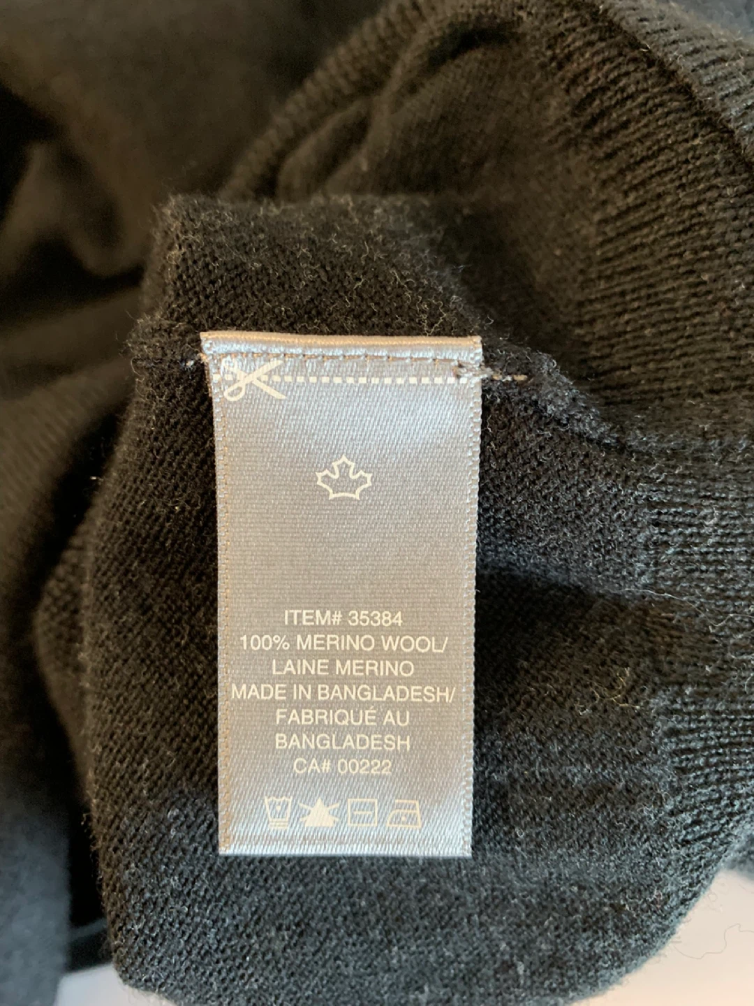 SEARS Men's V-Neck Merino Wool Sweater - Black - L/G 🌱 - photo 4