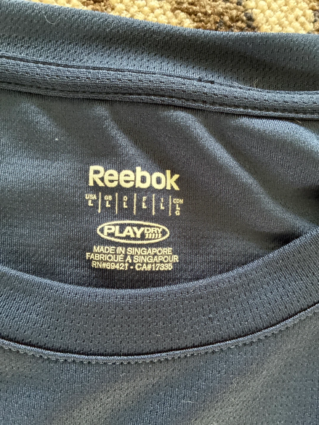 Reebok Men's Navy Blue Athletic T-Shirt Size L - photo 3
