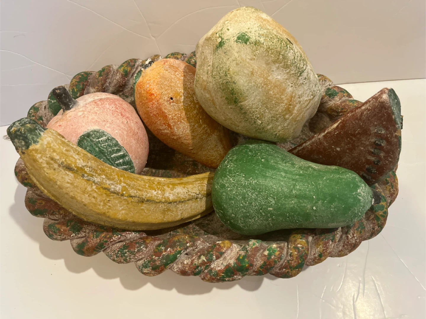 Vintage large Terracotta clay Decorative Fruit Basket