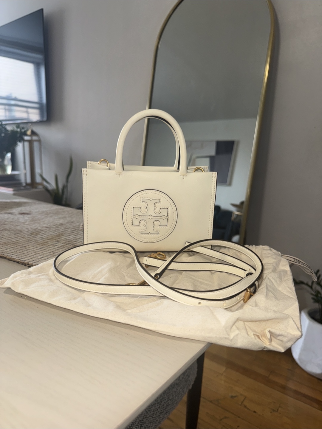 Tory Burch Ella Mini Tote - Cream