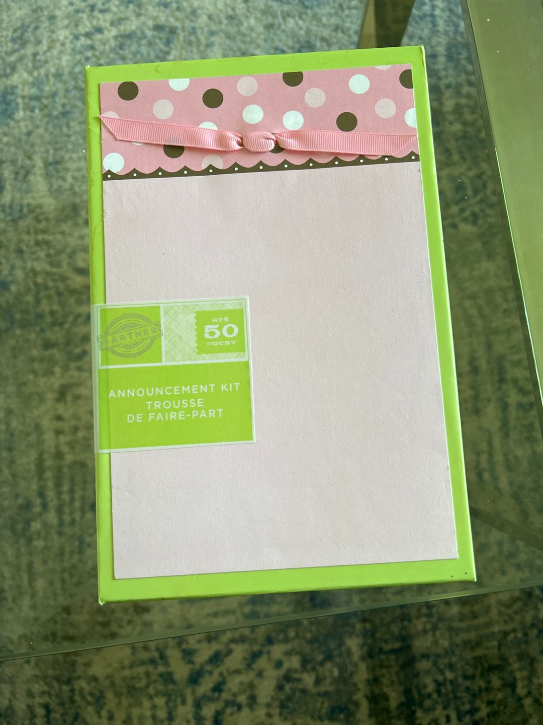 Gartner Studios Pink Baby Announcement Kit - 50 Count