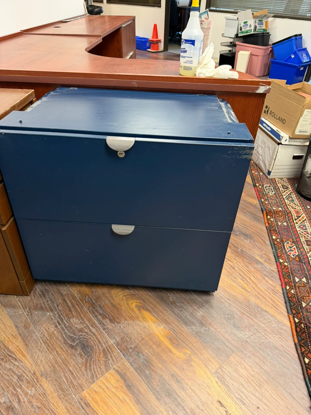 2-Drawer Blue Filing Cabinet