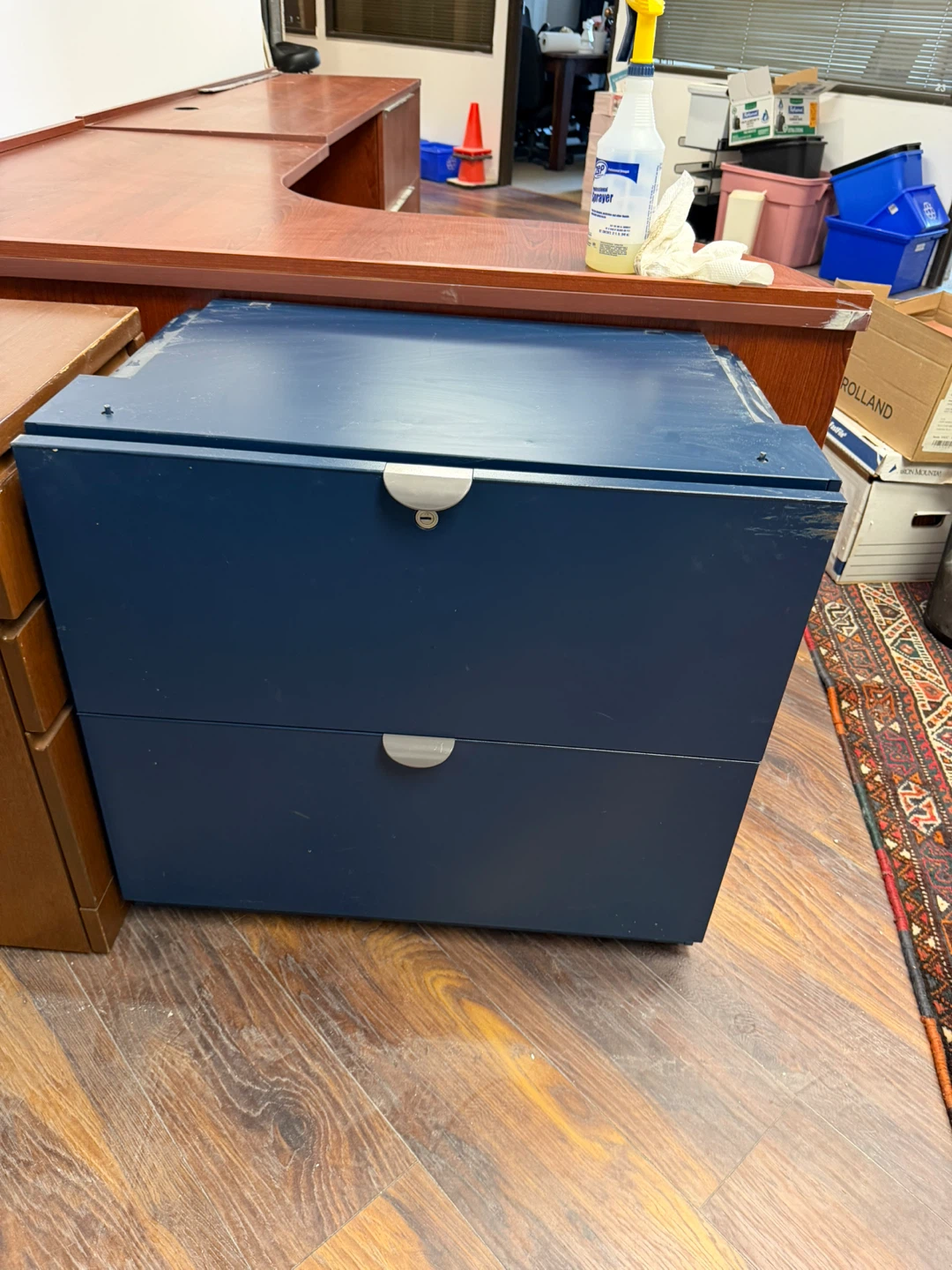 2-Drawer Blue Filing Cabinet - photo 2