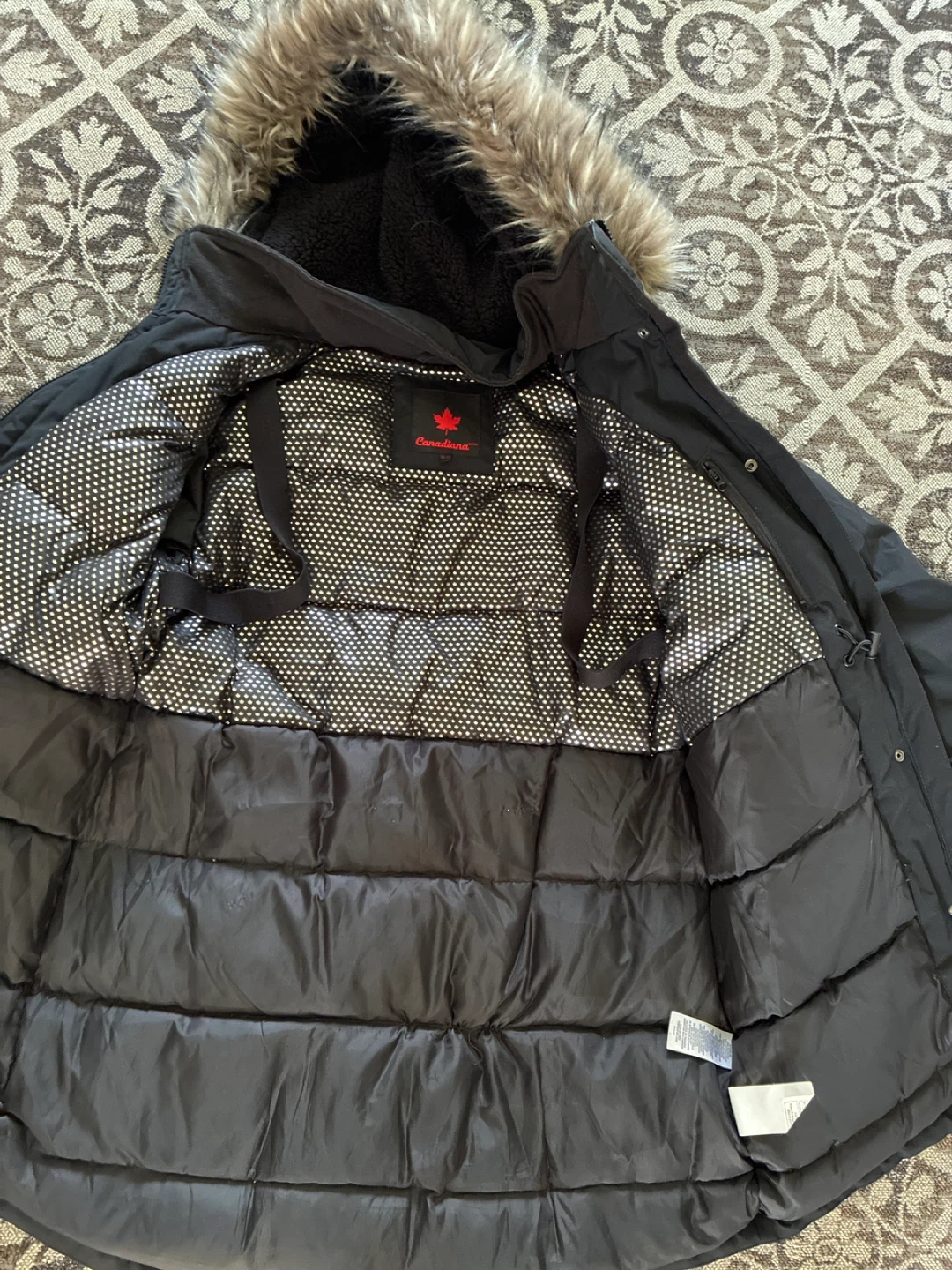 Canadiana Black Parka Jacket with Fur Hood - photo 4