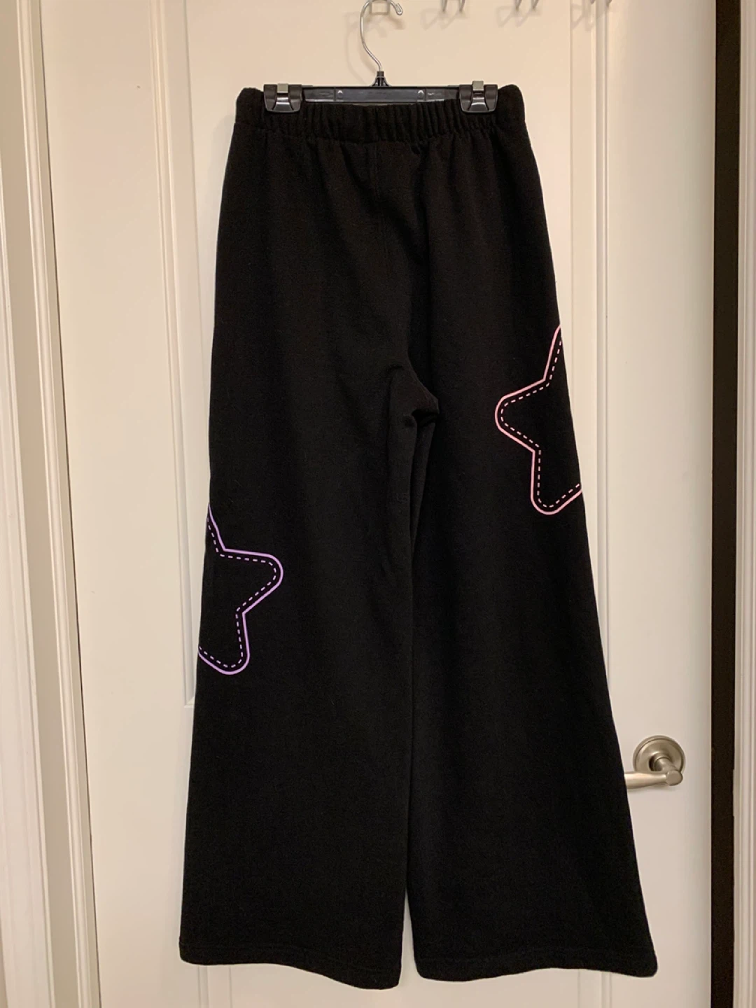 Kuromi Black Sweatpants with Star Stitching - Size M 🌱 - photo 2