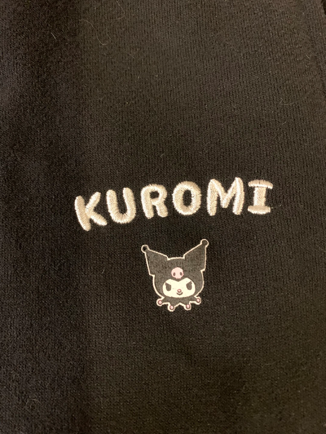 Kuromi Black Sweatpants with Star Stitching - Size M 🌱 - photo 3