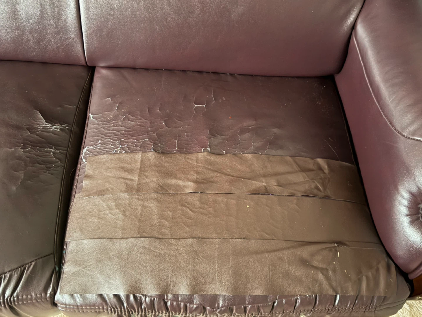 Dark Brown Faux Leather Sofa - photo 4